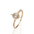 wholesale 925 Silver Gold Plated New Ins Style Elongated Stone White Zircon Star Ring Factory Direct Wholesale-0-0