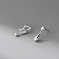 wholesale 925 Silver Korean-style NS Trendy Small and Unique Irregular Teardrop Earrings M06541-0-3