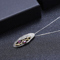 wholesale S925 Sterling Silver Natural Rose Quartz Necklace Pendant with Secret Garden Designer Style Branch-Inlaid Design-0-2
