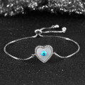 wholesale S925 Sterling Silver Adjustable Natural Mother-of-Pearl Heart Bracelet for Women Factory Direct Wholesale-0-3