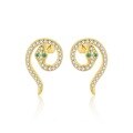 wholesale S925 Sterling Silver Fashion Snake Earrings With Zirconia,。-0-2