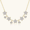 wholesale S925 Sterling Silver Pendant with Full Moissanite, Minimalist Niche Starry Sky Necklace for Women, Christmas Collarbone Chain-0-0
