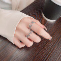 wholesale S925 Sterling Silver Korean Version Ins Style Simple Line Loop Wrapped Irregular Versatile Open Ring-0-3