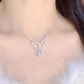 wholesale S925 Sterling Silver Chaoxiaobai Women's Small Pavé Star Necklace Minimalist Delicate Collarbone Chain-0-4