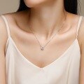 wholesale 925 Sterling Silver Fashion Pendant Minimalist Collarbone Chain Luxury Advanced Cross-Border Elegance Moissanite Necklace Non-Tarnish-0-3
