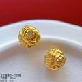 wholesale S925 gold-plated engraved crystal flower bead swastika spacer bead DIY bracelet stringing beads-0-10