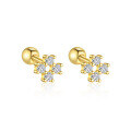 wholesale S925 Sterling Silver Cross-border Zircon Star Moon Flower Geometric Ear Bone Stud-0-16