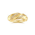 925 Silver Moissanite Croissant Ring 18K Gold Plated-0-3