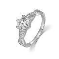 wholesale Platinum European and American Cross-Border Full Diamond High-End Engagement Ring for Women Set with 1-Carat Moissanite, Direct Factory Wholesale Source-0-5