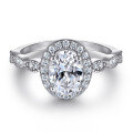 wholesale S925 Sterling Silver 15ct Oval Moissanite Ring Set Women's Stackable Ring High-End Silver Jewelry-0-5