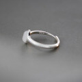 wholesale S925 Sterling Silver Nalan Simple Oval Geometric Synthetic Chalcedony Fashion Adjustable Ring R02273-0-3