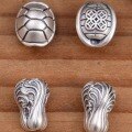 wholesale 3D Hard Silver Tortoise Shell Cabbage Bead Spacer, Wealth and Prosperity Scatter Beads for DIY Handmade Jewelry Accessories-0-0