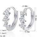 S925 Sterling Silver Lightning Wave ECG Earrings with Moissanite-0-3