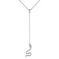 wholesale S925 Sterling Silver Cross-Border Japanese and Korean Women's Small Snake Pendant Necklace, Minimalist and Luxurious with Extendable Chain Design-0-5