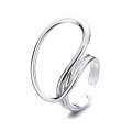 wholesale S925 Sterling Silver Irregular Exaggerated Multi-Dimensional Twisted Large Hoop Open Ring for Trendy Hip-Hop Punk Style-0-4