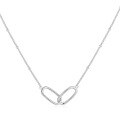 wholesale S925 Sterling Silver Double Ring Necklace, Women's Minimalist Ins Style Bead Chain Collar-0-6
