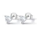 wholesale 925 Sterling Silver Earrings Heart Zircon Stud Earrings Ins Style Small and Exquisite Temperament High-end Sense Valentine's Day Foreign Trade Jewelry Women-0-4