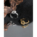 wholesale S925 Sterling Silver Korean Version INS Niche Design Versatile Irregular Lava Texture Open Adjustable Ring for Women-0-1