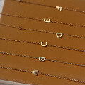 wholesale S925 Sterling Silver Zircon-studded Letter Women's Choker Necklace, Ins Minimalist 26-letter Design-0-2