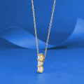 wholesale S925 silver gold-plated three-diamond bar pendant necklace for women, designed for cross-border bestsellers-0-0