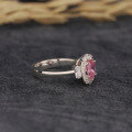 wholesale S925 Sterling Silver Pink Deer Light Luxury Exquisite Cherry Blossom Pink Ring for Women with Pink Zirconia, Cross-Border Finger Elegant Accessory-0-3