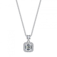 S925 Silver Pendant with 1-Carat Moissanite Women's Fashion Luxury Square-Cut Pagoda Necklace-1 carat (set with moissanite)  925 silver