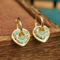 wholesale Metal material FIRST original design ethnic style wear advanced accessories detachable new Chinese-style earrings wholesale-14K gold-plated copper