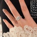 wholesale S925 Sterling Silver Rotating Firework-Style Exquisite Pigeon Egg Oval Diamond Engagement Ring, Unique Design with High-End Luxurious Minimalist Appeal-0-4