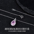 Metal Pendant Cross-Border Pink Ice Flower Cut Necklace Women's Small Batch Design-0-0