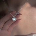 wholesale S925 Sterling Silver Maker's Heart Pendant Necklace for Women, Summer Minimalist Design, Ins Niche Collarbone Chain for Qixi Festival-0-1