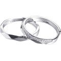 wholesale S925 Sterling Silver Couple Rings, Luxury Light Bridge of Sighs Kiss Matching Rings for Men and Women, Diamond-Cut Design Band Wholesale Gift-0-5