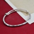wholesale 999 Sterling Silver New Chinese Style Snake Pattern Bracelet for Women, Vintage Retro National Wind Literary Sand Old Curled Tail Bangle Gift-0-2