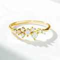 18K Gold Plated S925 Sterling Silver D Color Moissanite Women's Stack Ring-0-0