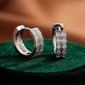 S925 Sterling Silver Moissanite Round Hoop Earrings for Men and Women-0-4