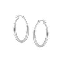 wholesale S925 Sterling Silver Minimalist Geometric Hoop Earrings for Women, Small and Simple, High-End Style-Platinum【25mm】 925 silver