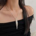 wholesale S925 Sterling Silver Spring Summer Long Fringe Snake Chain Necklace Women Korean Fashion New Versatile Stylish Pendant Chain-0-4