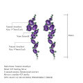 wholesale S925 Silver Italian Designer Crafted Earrings, Natural Style with Genuine Amethyst Gemstone Ear Drops-0-4