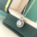 wholesale 925 Silver Moissanite Necklace for Women, Versatile and Trendy, Unique Design, Luxury-inspired Gourd Pendant with High Carbon Diamond, Collarbone Chain-0-2