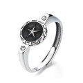 wholesale S925 Sterling Silver Retro Niche Design Starry Drip Glaze Trendy Creative Hip-Hop Style Adjustable Ring for Men and Women-0-4