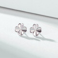 wholesale 999 Sterling Silver Four-Leaf Clover Ear Studs for Women, Summer New Arrival High-End Ear Piercing Earrings, Unique and Elegant-0-2