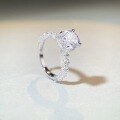wholesale Sterling Silver Moissanite Diamond Ring for Women 3 Four Prong Simulated Diamond Ring Wedding Moissanite Fine Craftsmanship Factory Direct-0-3