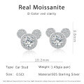 S925 Sterling Silver Mickey D-color Moissanite Stud Earrings, 05ct, Wholesale-0-0