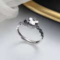 wholesale S925 Sterling Silver Vintage Love Butterfly Ring, Stylish and Versatile Fashion Trendy ELLE Magazine Style Index Finger Ring-0-0