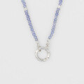 wholesale S925 Silver Plated 14K Gold Japanese Retro Light Luxury Tanzanite Necklace-0-4