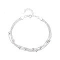 wholesale S925 sterling silver Korean-style new geometric multi-layer bead chain spliced bracelet, trendy design versatile accessory-0-4
