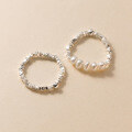 wholesale S925 Sterling Silver Pearl Series Crushed Light Bead Ring, Ins Fashionable and Unique Niche Design Hand Accessory R01062-0-3