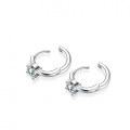 S925 Silver Four-Prong Round Moissanite Stud Earrings, Fine Craftsmanship-0-0