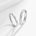 wholesale S925 Sterling Silver Love Loop Couple Rings, Korean Style Internet-Famous Minimalist Band Matching Rings for Girlfriend on 520 Valentine's Day-0-5
