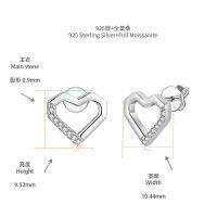 S925 Silver 18k Gold Plated Moissanite Stud Earrings-0.06ct  S925 Silver