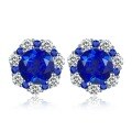 wholesale S925 silver jewelry new inlaid 80 nm blue earrings-0-5